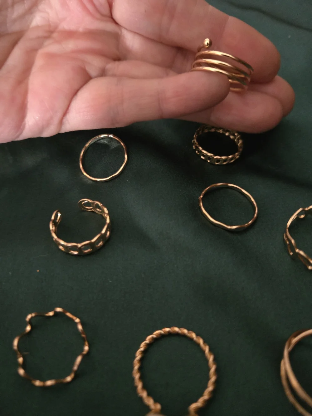 Gold-Tone Mixed Stackable Rings Set, Lot Of 120
